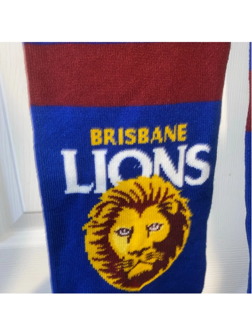 Unisex AFL Brisbane Lions One Size Blue Red Knit Scarf